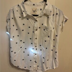 Cotton Rye White Star Print Button-Up Shirt